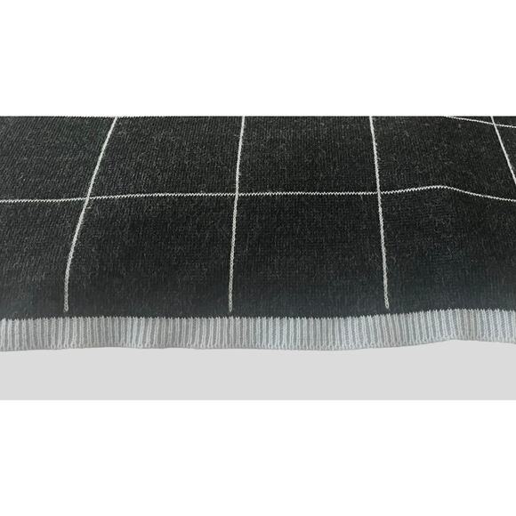 KAREN LESSLY LONG SLV V-NECK PULL-OVER SWEATSHIRT, WOMENS-L-GREY BLUE SQUARE GEO - Picture 8 of 12